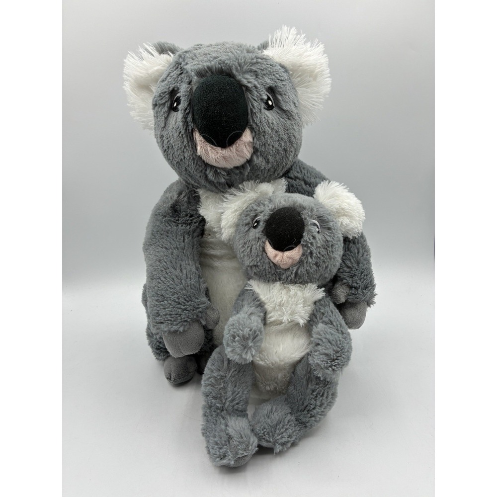Ikea Sotast Plush Stuffed Animal Gray Mother Baby Koala Fluffy Cuddle Cute 11"